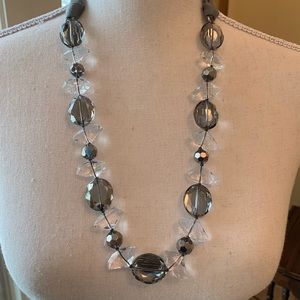 Stella & Dot crystal necklace with ribbon tie